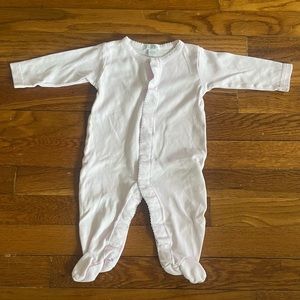 Kissy Kissy brand footed onesie. Light pink, snap closure, size 6-9 months. EUC